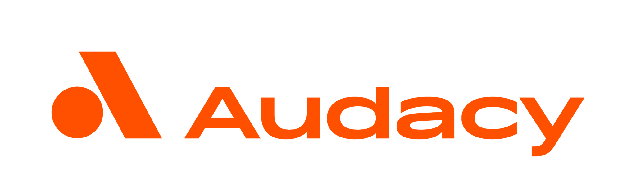 Audacy logo in orange color