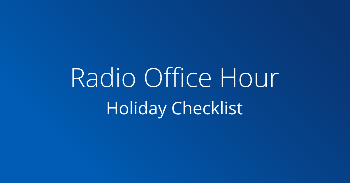 Holiday Checklist