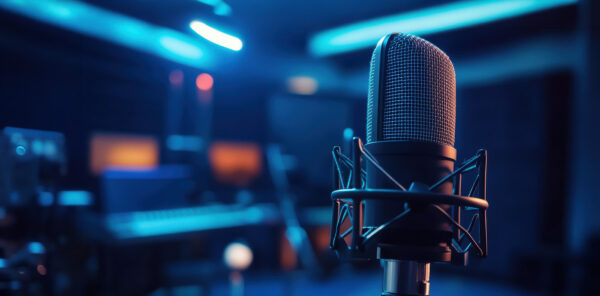 Microphone in Radio DJ Booth